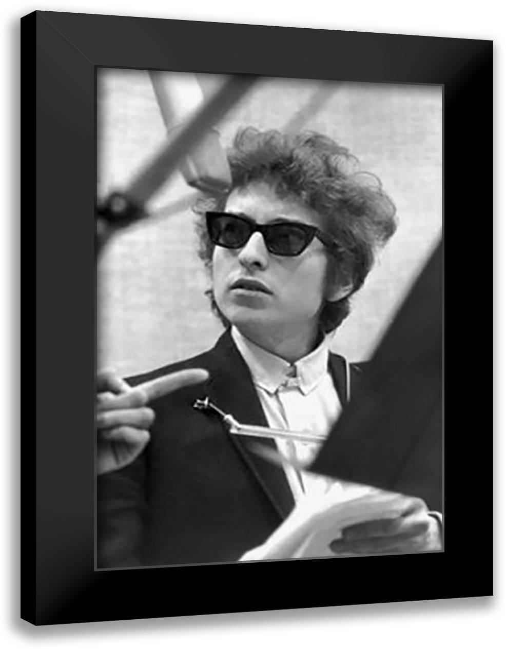 Bob Dylan-Shades 28x40 Black Modern Wood Framed Art Print Poster