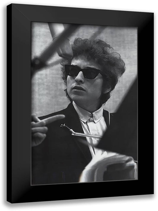 Bob Dylan-Shades 28x40 Black Modern Wood Framed Art Print Poster