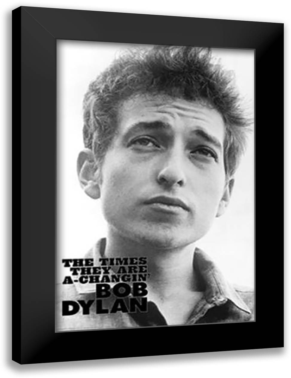 Bob Dylan-Times Are Changing 28x40 Black Modern Wood Framed Art Print Poster