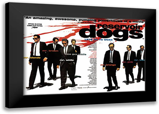 Reservoir Dogs Uk Quad 40x28 Black Modern Wood Framed Art Print Poster