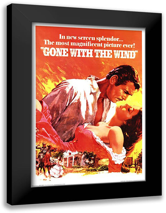 Gone with the Wind - Classic 28x40 Black Modern Wood Framed Art Print Poster