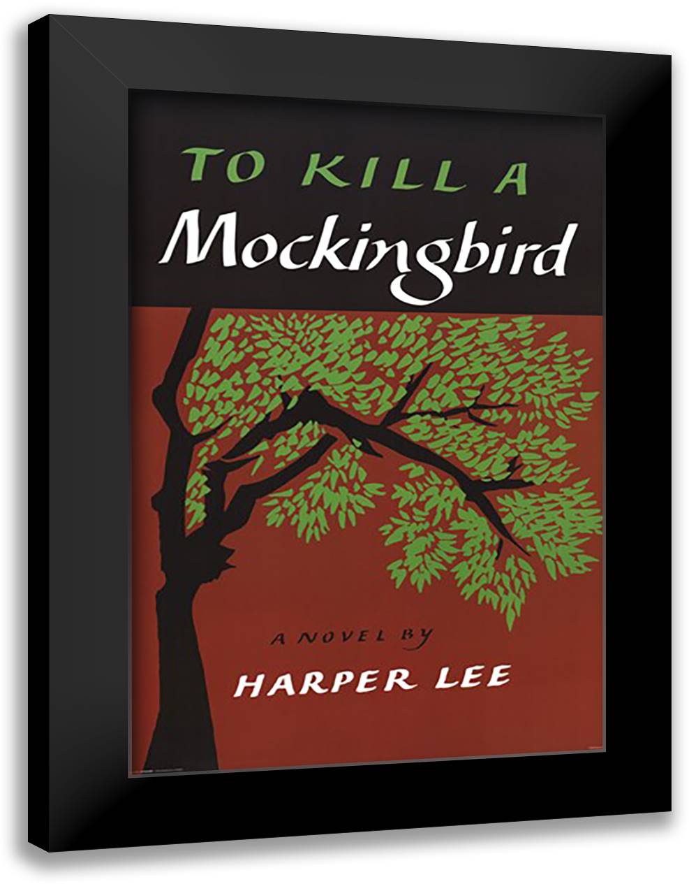 Classic Book Covers - To Kill a Mockingbird 28x40 Black Modern Wood Framed Art Print Poster