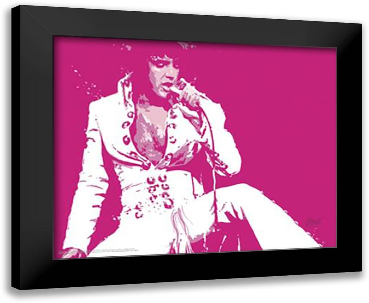 Elvis Presley-Love Me Tender 24x20 Black Modern Wood Framed Art Print Poster