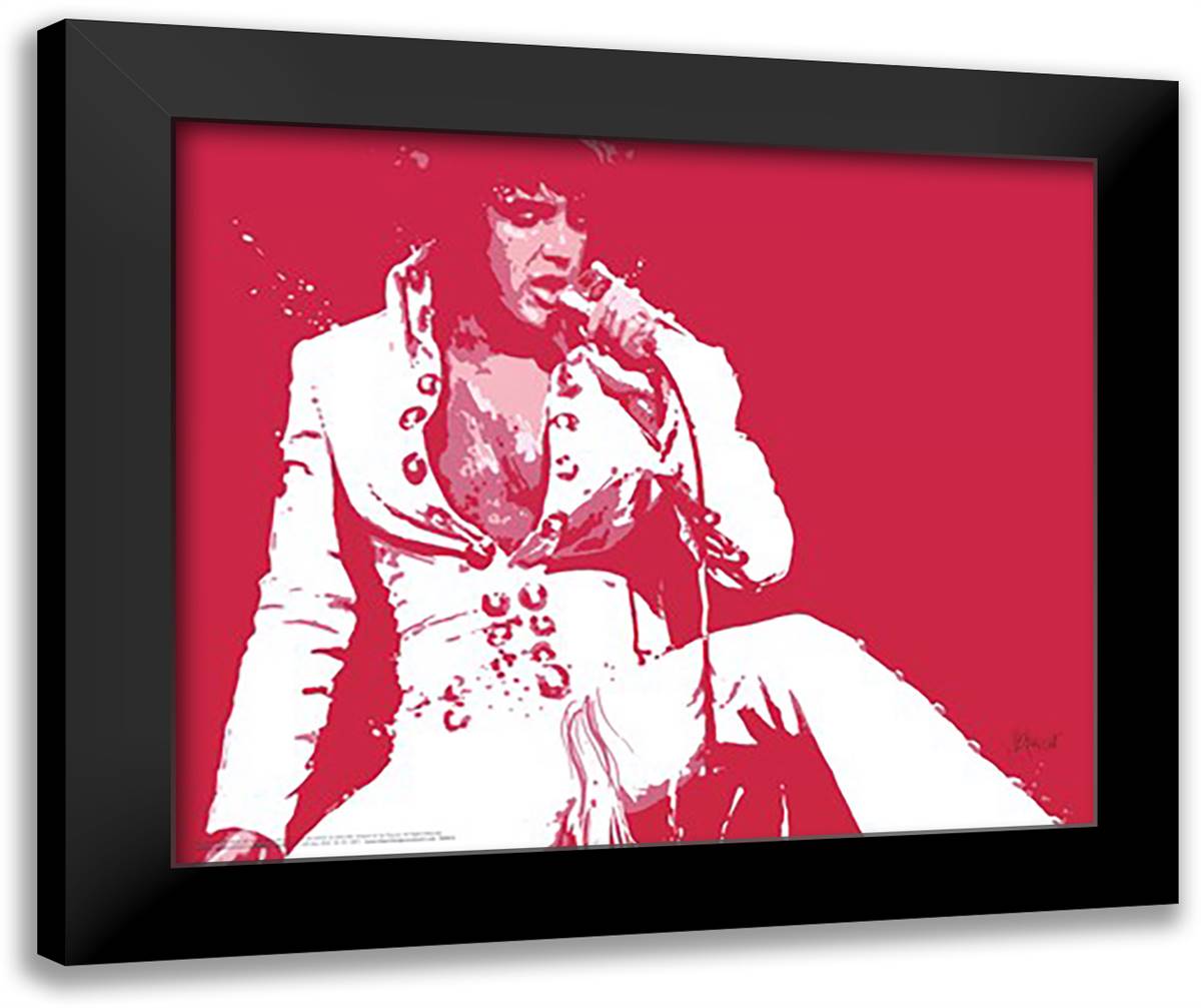 Elvis Presley - Love Me Tender 24x20 Black Modern Wood Framed Art Print Poster