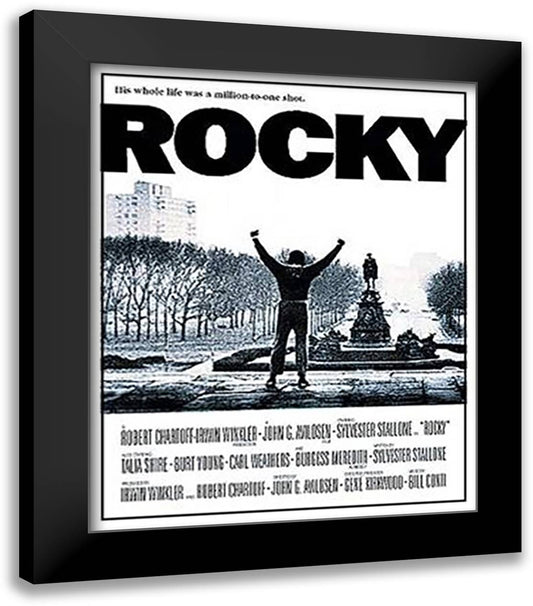 Rocky Movie Score 20x24 Black Modern Wood Framed Art Print Poster