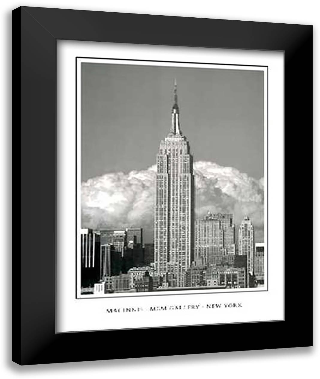 Empire State Building 28x36 Black Modern Wood Framed Art Print Poster by Macinnis