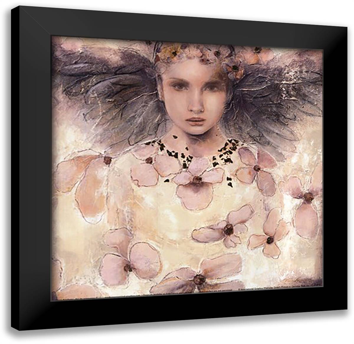 Air de printemps I 16x16 Black Modern Wood Framed Art Print Poster by Amrhein, Elvira
