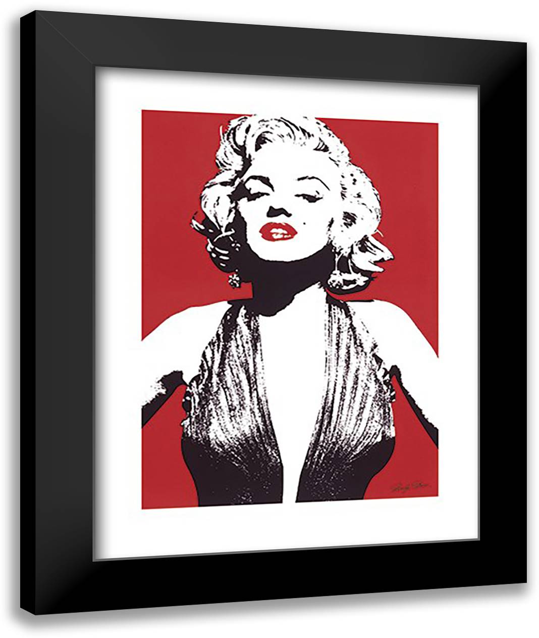 Marilyn Monroe (Red) 28x36 Black Modern Wood Framed Art Print Poster by Sunset Boulevard/syg