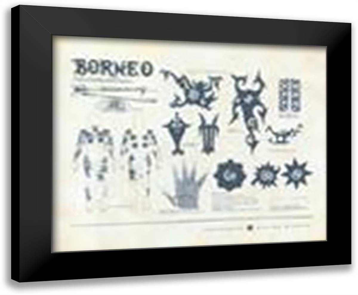 Tattoos of Borneo 24x20 Black Modern Wood Framed Art Print Poster