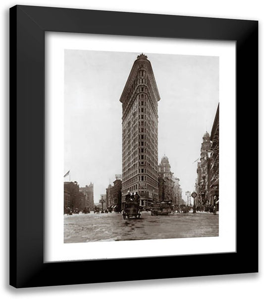 Flatiron Building 20x24 Black Modern Wood Framed Art Print Poster
