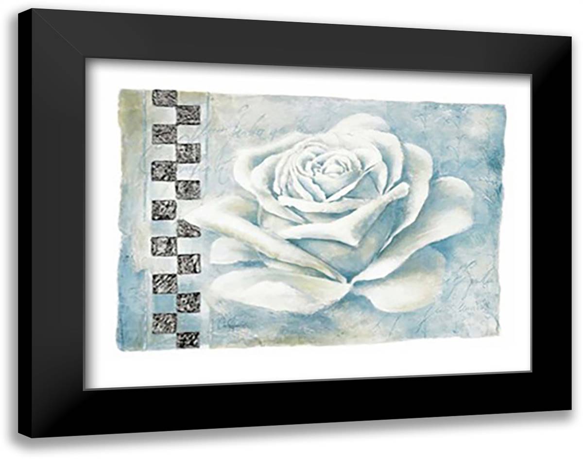 Silver Rose 24x20 Black Modern Wood Framed Art Print Poster by Ancilotti, Claudio