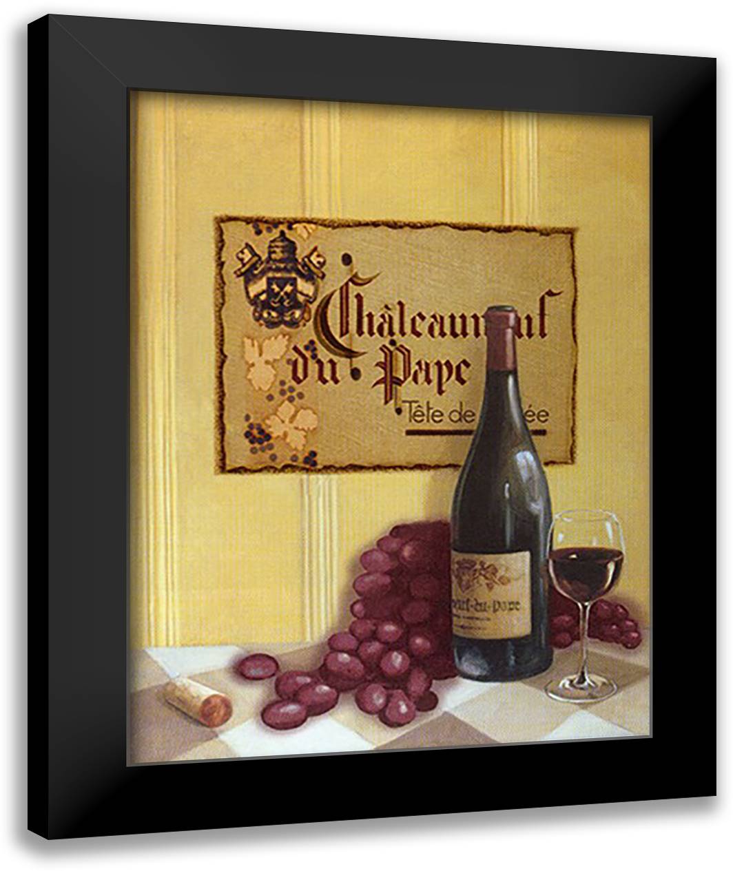 Chaleauneuf Du Pape 26x32 Black Modern Wood Framed Art Print Poster by Marrocco, David