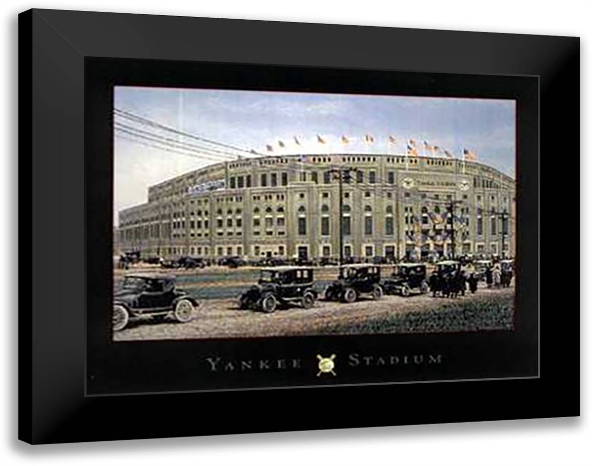 Yankee Stadium 36x28 Black Modern Wood Framed Art Print Poster