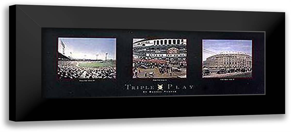 Darryl Vlasak - Triple Play Size 40x16 Black Modern Wood Framed Art Print Poster by Vlasak, Darryl