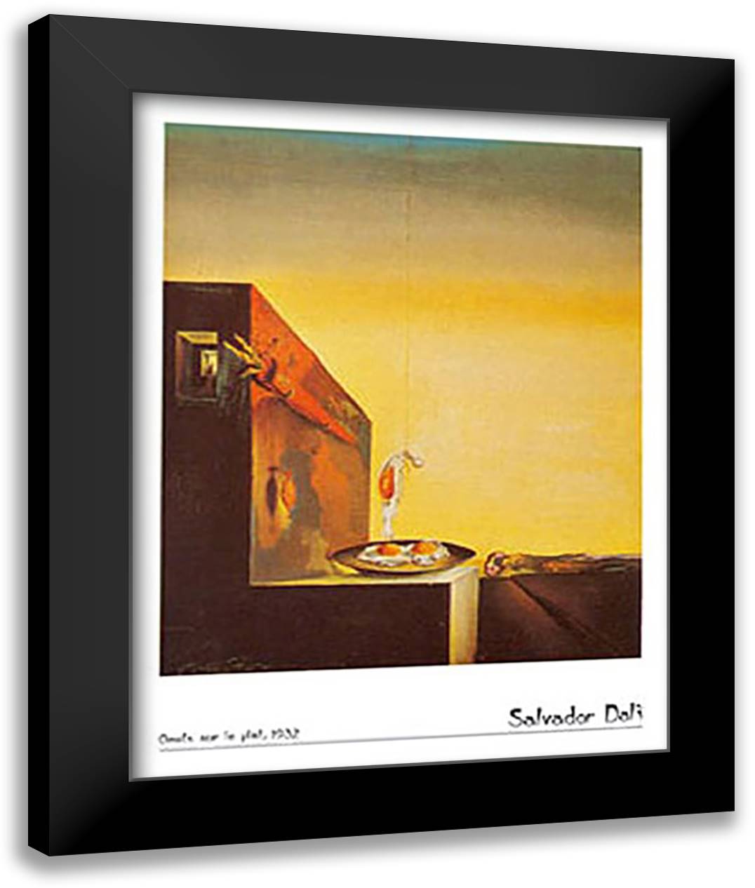 Oeufs sur le Plat Sans le Plat, c.1932 28x35 Black Modern Wood Framed Art Print Poster by Dali, Salvador