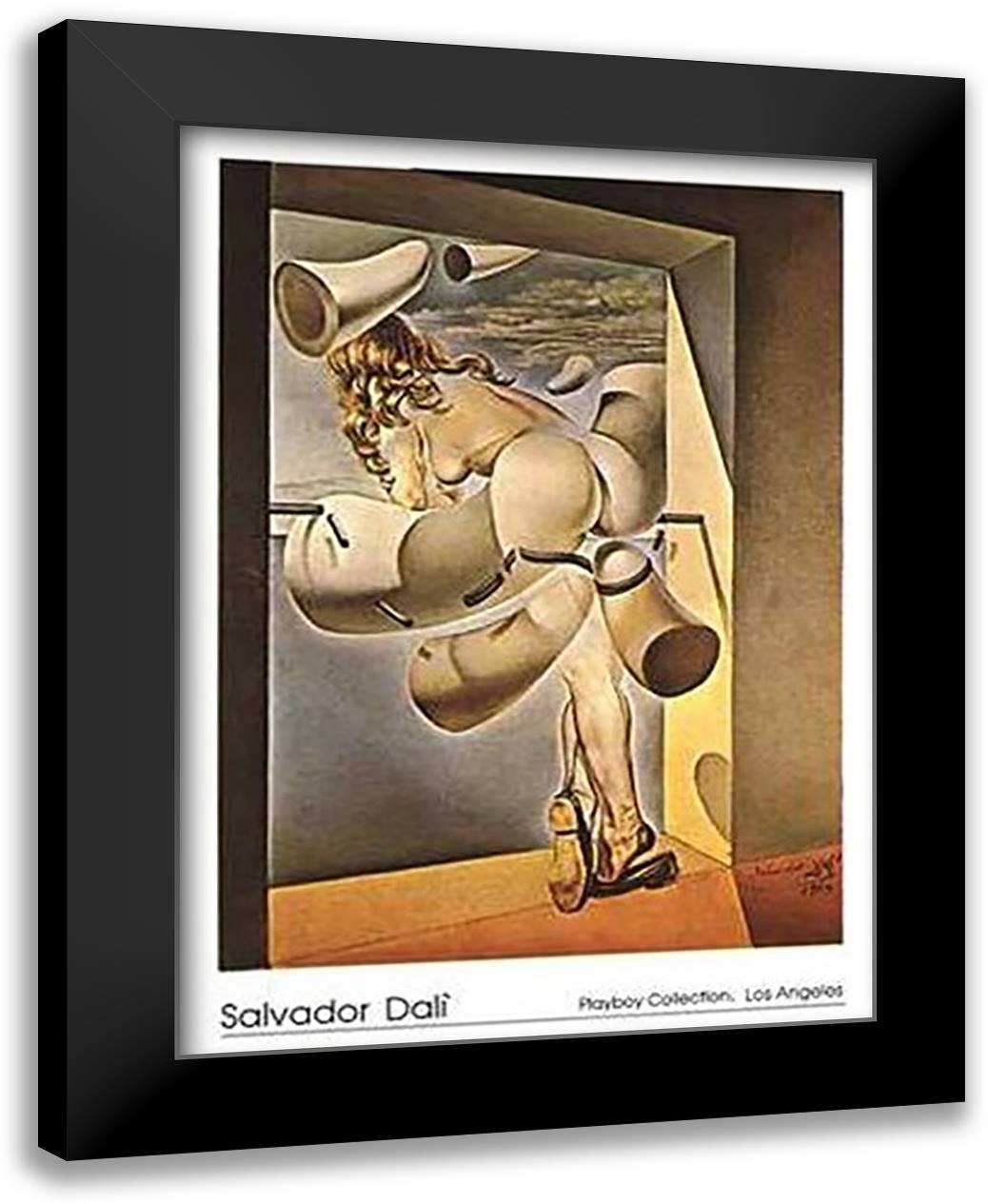 Virgin Sodomized By Her Own Chastity, c.1954 28x36 Black Modern Wood Framed Art Print Poster by Dali, Salvador