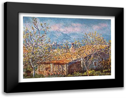Antibes Farmhouse 35x28 Black Modern Wood Framed Art Print Poster by Monet, Claude