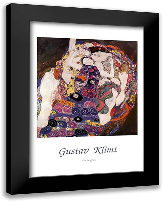 Sleeping Women (Virgins) 28x40 Black Modern Wood Framed Art Print Poster by Klimt, Gustav