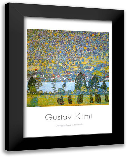 Mountain Slope at Unterach 28x40 Black Modern Wood Framed Art Print Poster by Klimt, Gustav