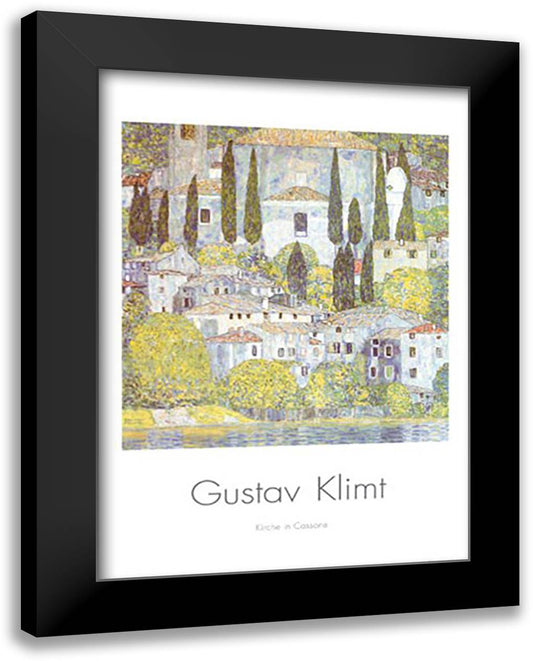 Church at Cassone on garda 28x40 Black Modern Wood Framed Art Print Poster by Klimt, Gustav