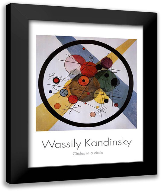 Circle in a Circle, c.1923 28x36 Black Modern Wood Framed Art Print Poster by Kandinsky, Wassily