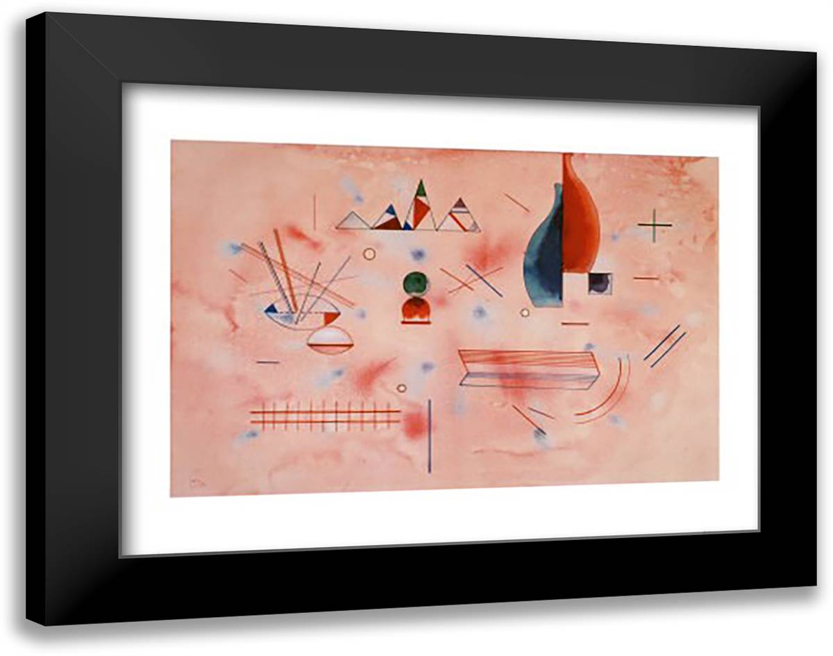 Batonnets d'Appui, c.1933 35x28 Black Modern Wood Framed Art Print Poster by Kandinsky, Wassily