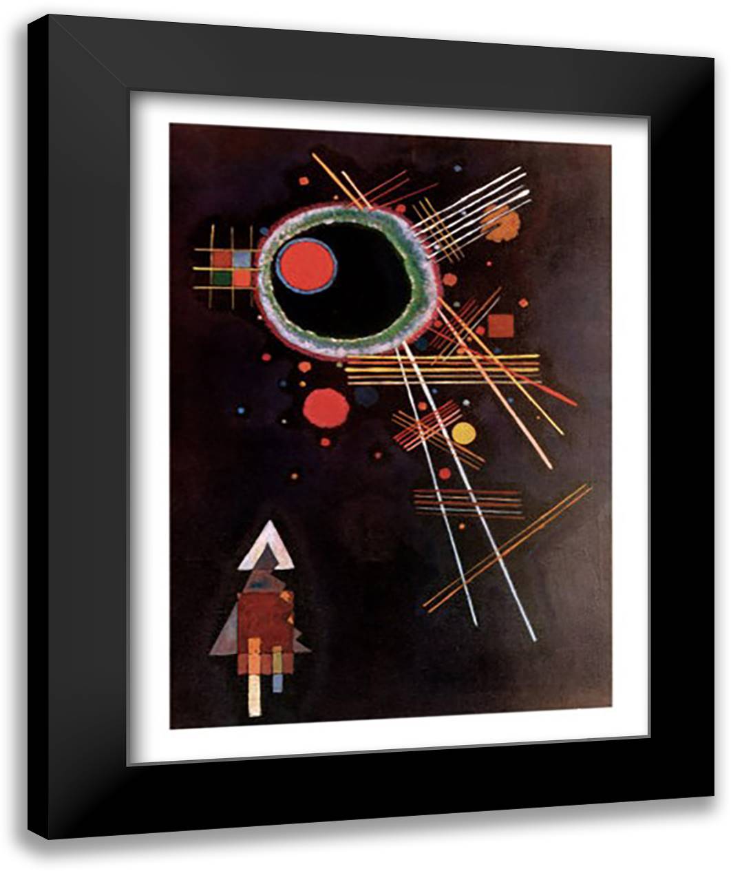 Strahlenlinien 28x35 Black Modern Wood Framed Art Print Poster by Kandinsky, Wassily