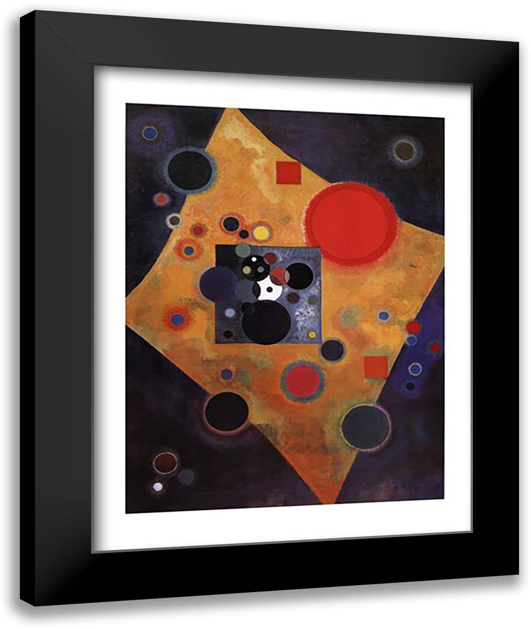 Accent en Rose, c.1926 28x36 Black Modern Wood Framed Art Print Poster by Kandinsky, Wassily