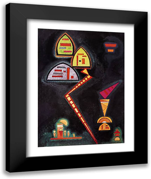 Grun, c.1929 28x35 Black Modern Wood Framed Art Print Poster by Kandinsky, Wassily