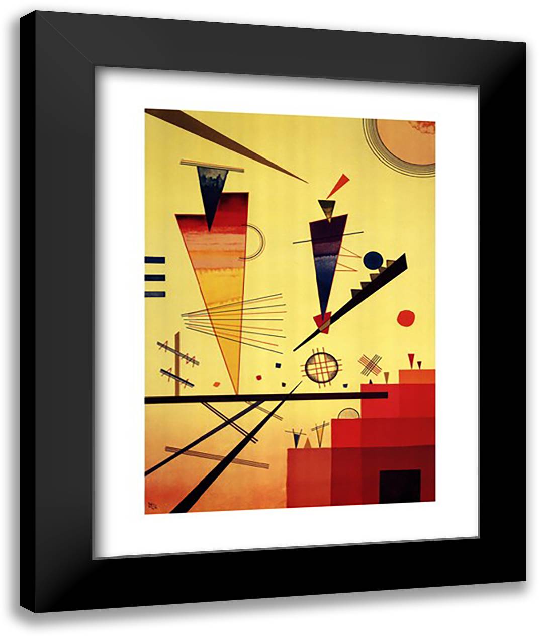 Structure Joyeuse, c.1926 28x36 Black Modern Wood Framed Art Print Poster by Kandinsky, Wassily