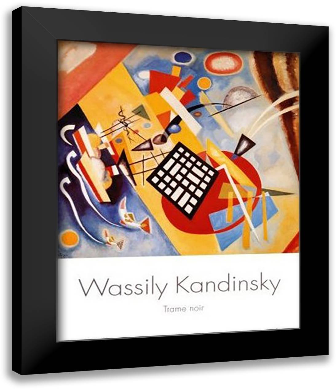 Trame Noir, c.1922 28x40 Black Modern Wood Framed Art Print Poster by Kandinsky, Wassily