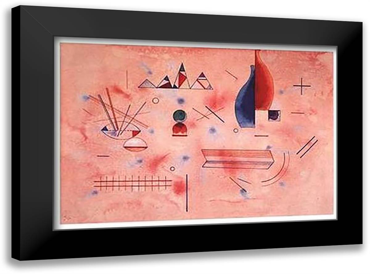 Batonnets d'Appui, c.1933 40x28 Black Modern Wood Framed Art Print Poster by Kandinsky, Wassily