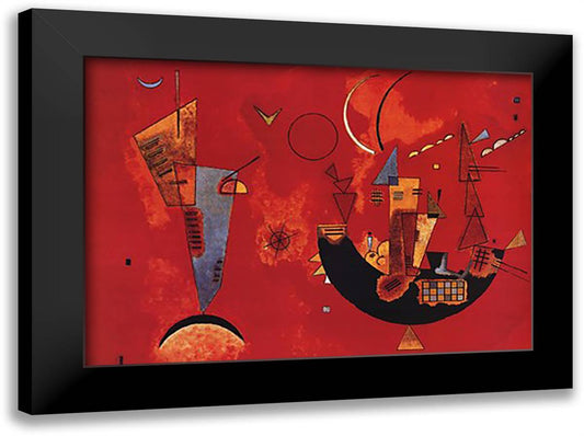 Mit und Gegen, c.1929 40x28 Black Modern Wood Framed Art Print Poster by Kandinsky, Wassily