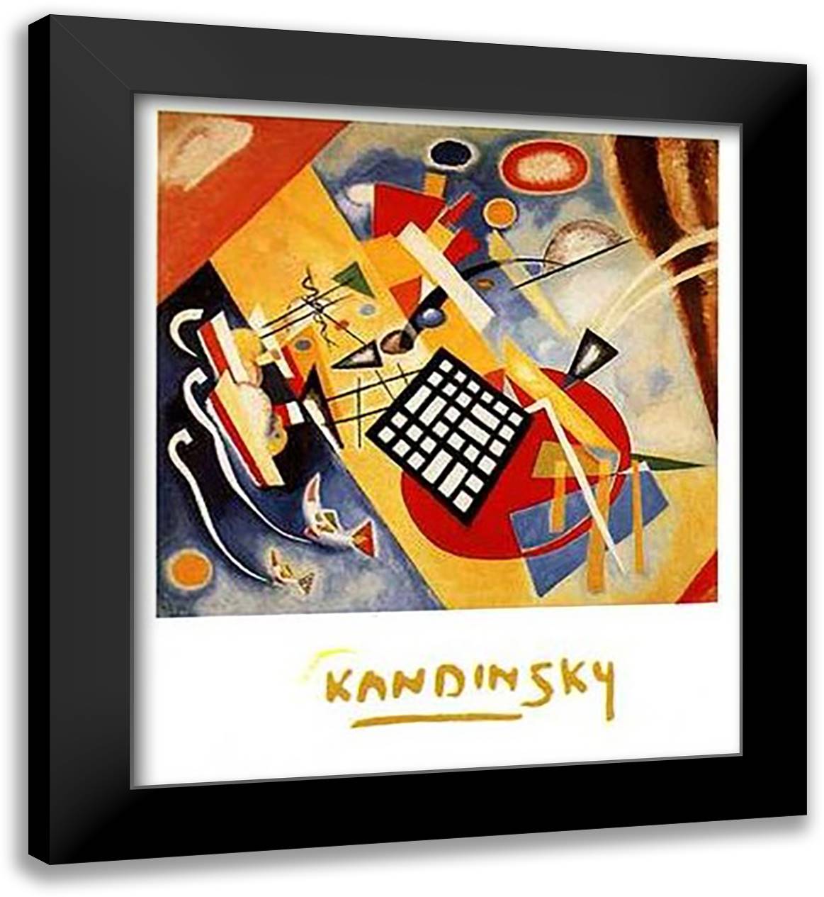 Trame Noir, c.1922 24x32 Black Modern Wood Framed Art Print Poster by Kandinsky, Wassily