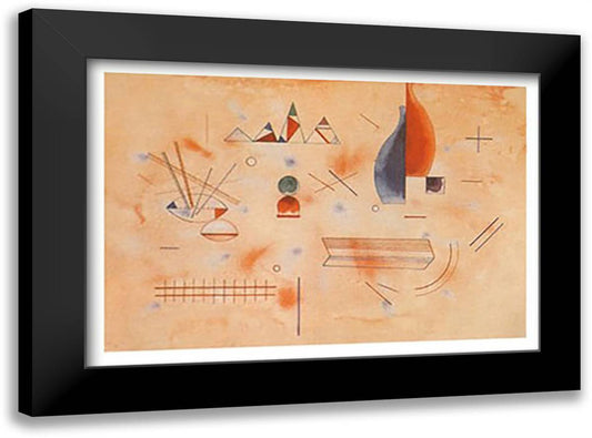 Batonnets d'Appui, c.1933 32x24 Black Modern Wood Framed Art Print Poster by Kandinsky, Wassily