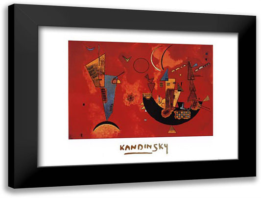 Mit und Gegen, c.1929 32x24 Black Modern Wood Framed Art Print Poster by Kandinsky, Wassily