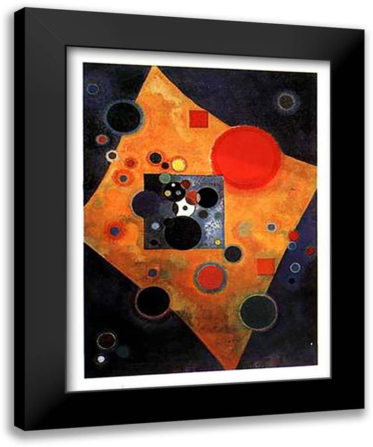 Accent in Rose 24x32 Black Modern Wood Framed Art Print Poster by Kandinsky, Wassily