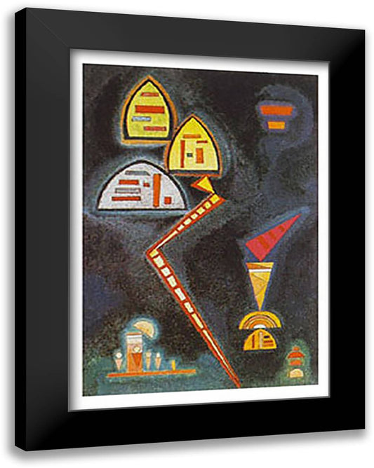 Grun, c.1929 24x32 Black Modern Wood Framed Art Print Poster by Kandinsky, Wassily