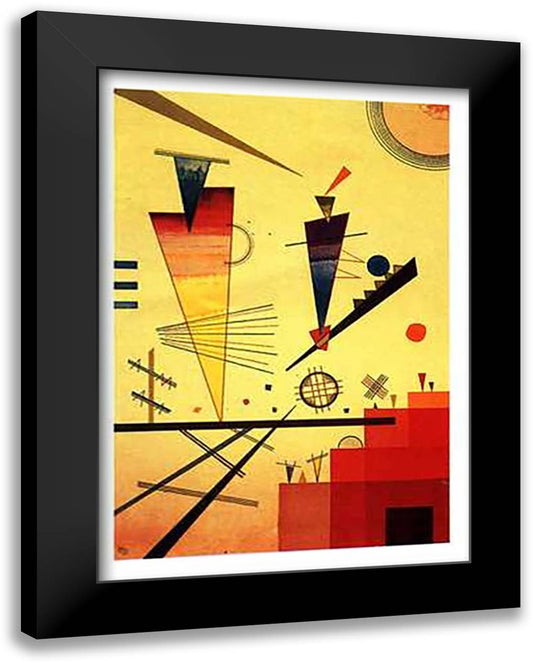 Structure Joyeuse 24x32 Black Modern Wood Framed Art Print Poster by Kandinsky, Wassily