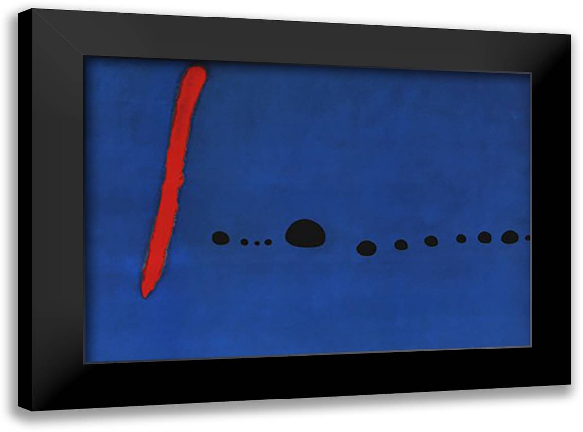 Bleu II 40x28 Black Modern Wood Framed Art Print Poster by Miro, Joan