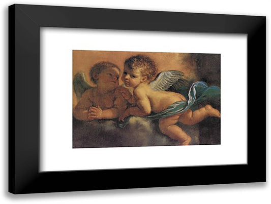 Angeli 32x24 Black Modern Wood Framed Art Print Poster by Guercino