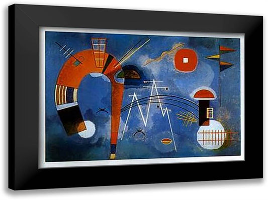 Rond et Pointu, c.1939 40x28 Black Modern Wood Framed Art Print Poster by Kandinsky, Wassily