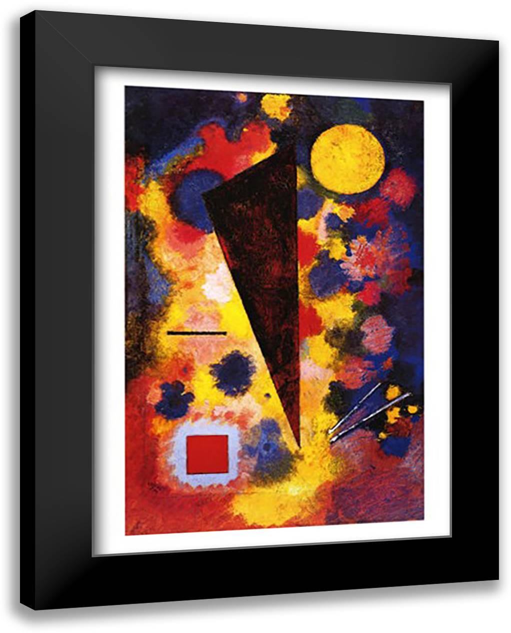 Resonance Multicolor 28x40 Black Modern Wood Framed Art Print Poster by Kandinsky, Wassily