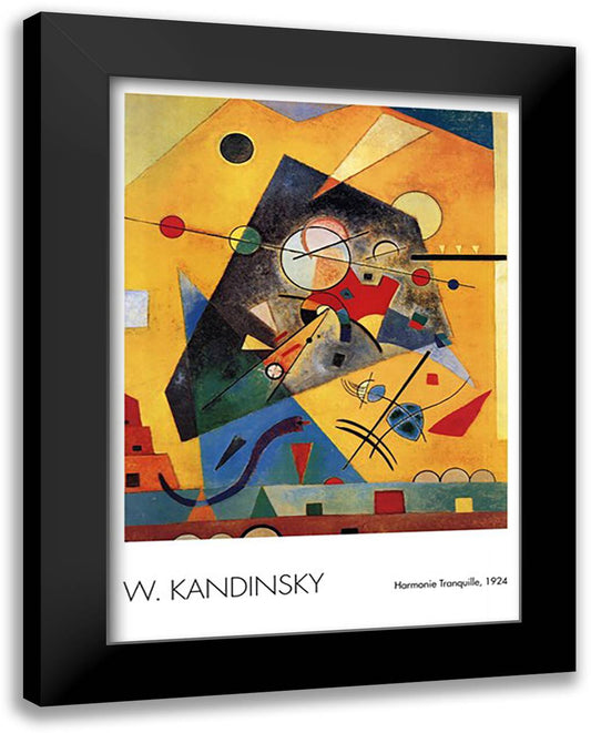 Harmonie Tranquille, c.1924 28x40 Black Modern Wood Framed Art Print Poster by Kandinsky, Wassily