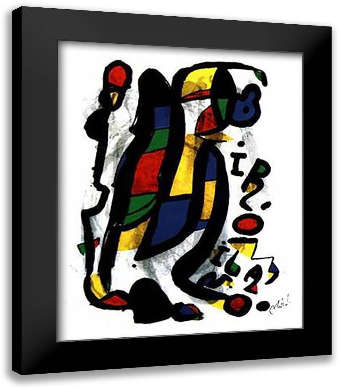 Milano 28x35 Black Modern Wood Framed Art Print Poster by Miro, Joan
