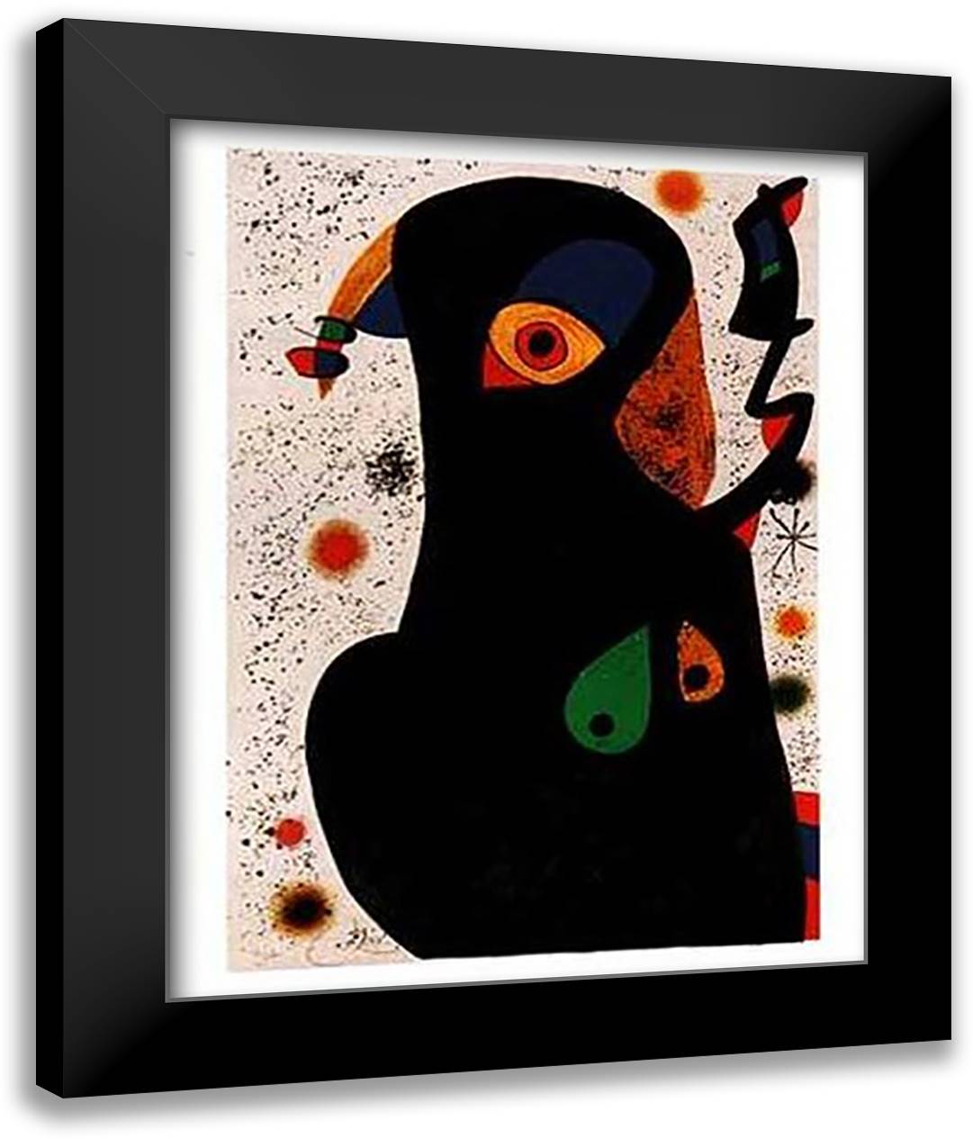 Vladimir 28x35 Black Modern Wood Framed Art Print Poster by Miro, Joan