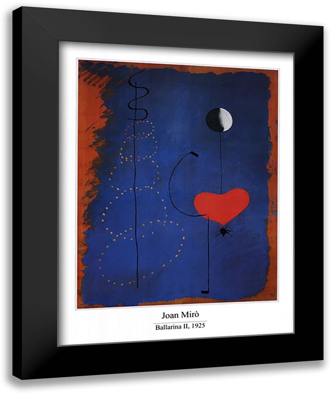Ballerina II, 1925 28x35 Black Modern Wood Framed Art Print Poster by Miro, Joan