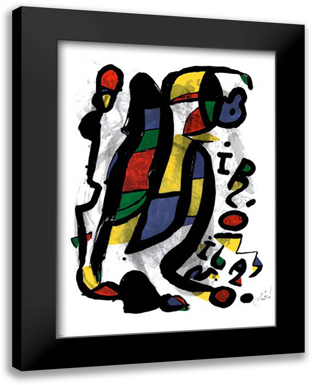 Milano 28x40 Black Modern Wood Framed Art Print Poster by Miro, Joan