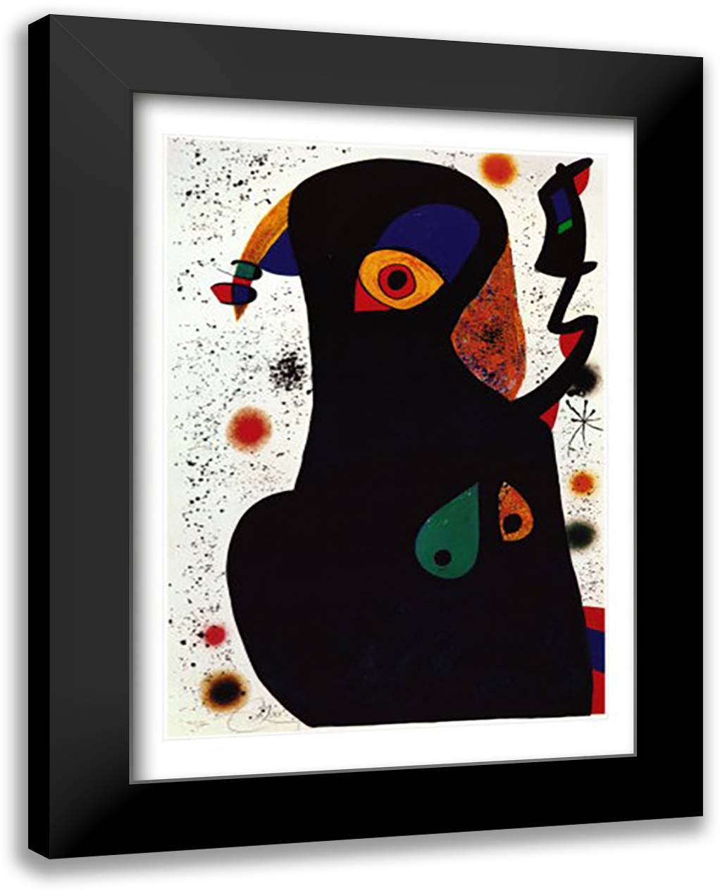 Vladimir 28x40 Black Modern Wood Framed Art Print Poster by Miro, Joan