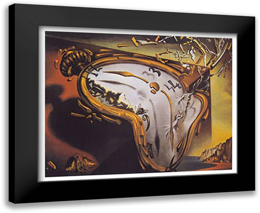 Soft Watch At Moment of First Explosion, c.1954 35x28 Black Modern Wood Framed Art Print Poster by Dali, Salvador